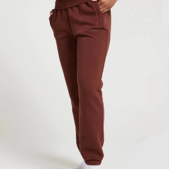 Oner Active Pants - Oner Active Pants Womens Medium Deep Cocoa Classic Lounge Sweat Jogger Gym